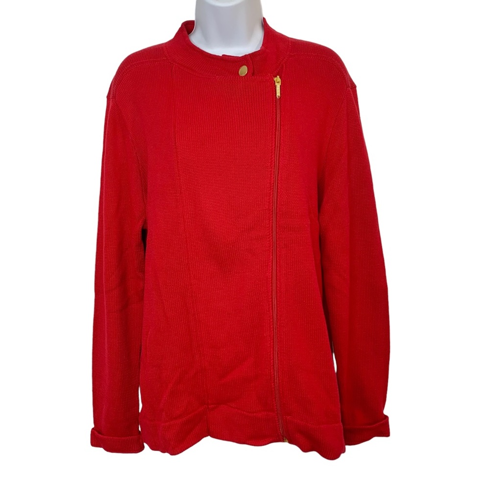 CHAPS 100% Cotton Full Zip Cardigan Sz 2X